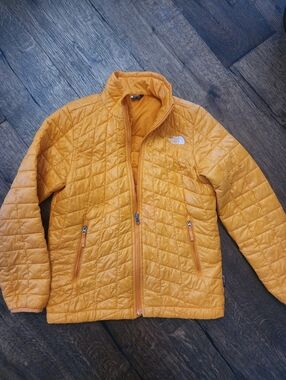 The North Face Kids Yellow Quilted Puffer Jacket, Sz 10-12, Youth